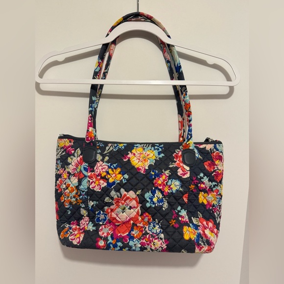 Vera Bradley Carson East West Tote Bag Pretty Posies Zip Shoulder Multicolor - Picture 5 of 11